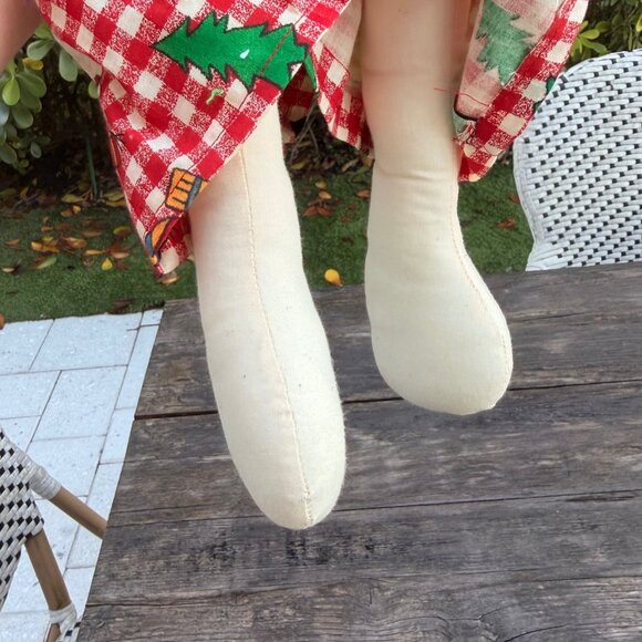 Vintage Lot Primitive Folk Art Handmade Dolls Snowman Santa Gingerbread Girl Boy - Picture 14 of 15